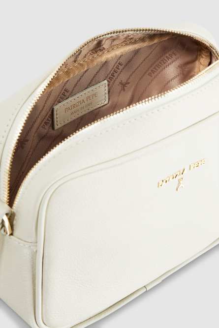 Camera bag in pelle con tasca interna, Bianco, Patrizia Pepe