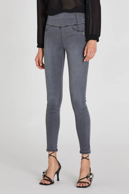 Denim jeggings, Grey, Denim