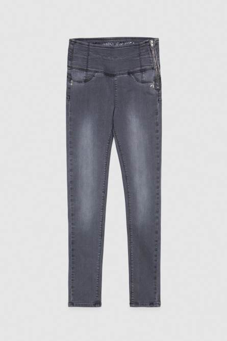 Denim jeggings, Grey, Denim
