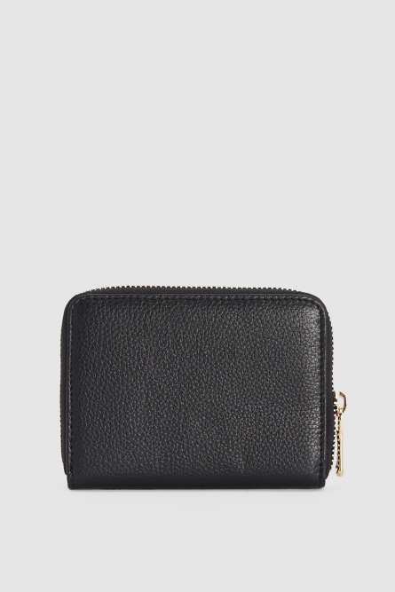 “ESSENTIAL” Medium Zip-Around Purse, Black, Patrizia Pepe
