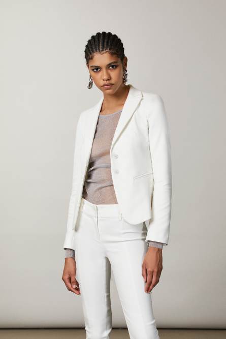 2-button slim jacket, White, Patrizia Pepe