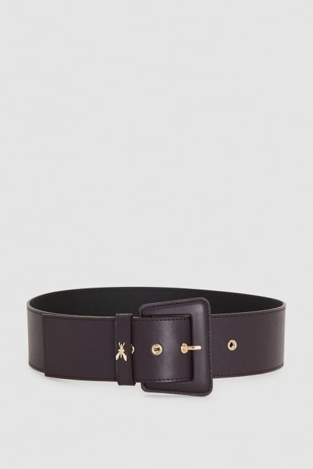 Leather high-waisted belt, Purple, Patrizia Pepe