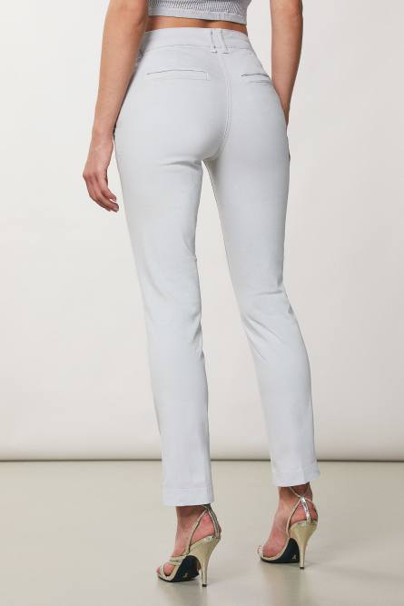 Cotton satin chino pants, Grey, Patrizia Pepe