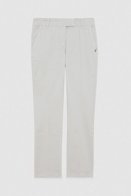 Cotton satin chino pants, Grey, Patrizia Pepe