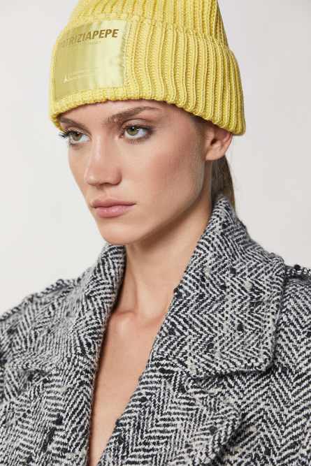 Ribbed fabric hat, Yellow, Patrizia Pepe