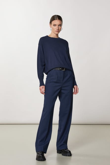 Wool sweater with rips, Blue, Patrizia Pepe