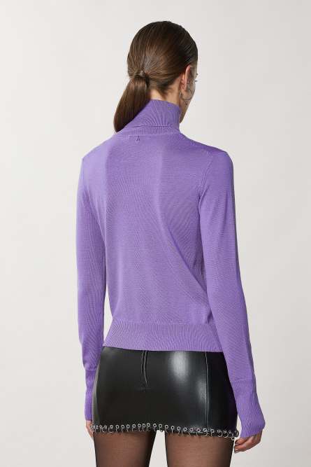 Rollkragenpullover aus Wolle, Violett, Patrizia Pepe