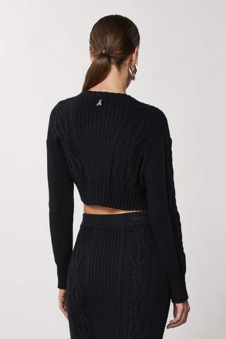 Cropped-Pullover, Schwarz, Patrizia Pepe