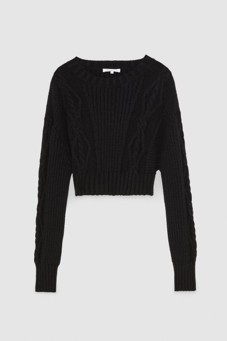 Cropped-Pullover, Schwarz, Patrizia Pepe