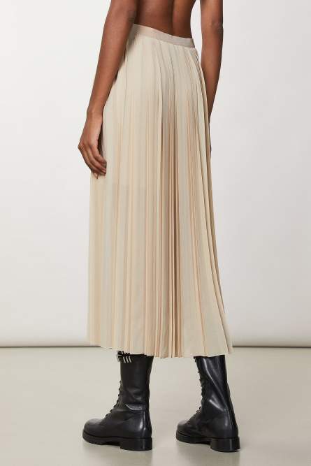 Langer Faltenrock, Beige, Patrizia Pepe