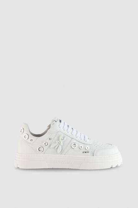 Sneaker in pelle, Bianco, Patrizia Pepe