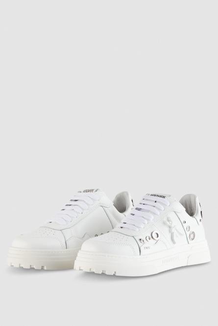Sneaker in pelle, Bianco, Patrizia Pepe