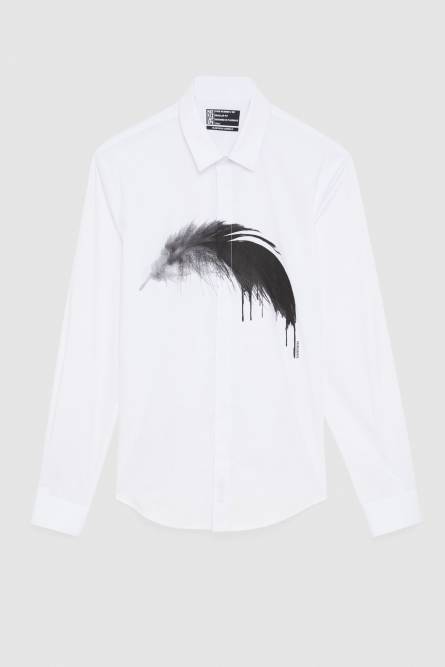 Baumwollhemd mit Print, Weiß, Patrizia Pepe