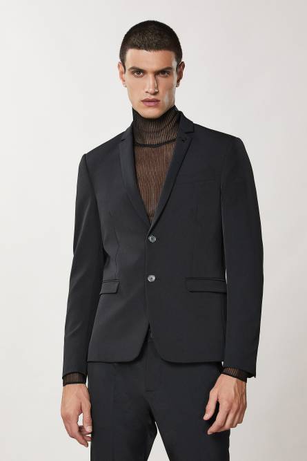 Two-button slim fit jacket, Black, Patrizia Pepe