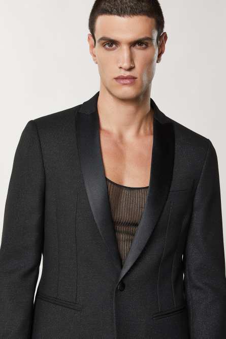 Slim fit tuxedo jacket, Black, Patrizia Pepe