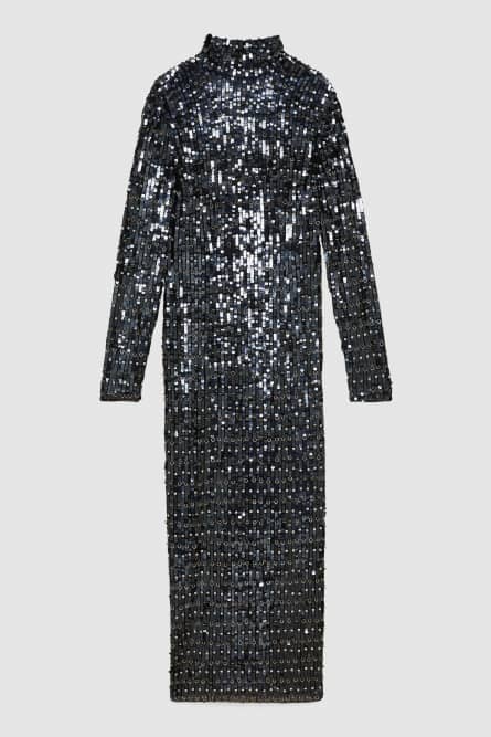 Paillettenbesetztes Kleid mit offenem R&uuml;cken, Schwarz, Patrizia Pepe