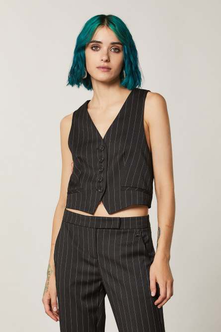 Viscose vest, Black, Patrizia Pepe