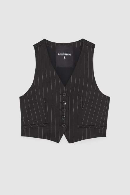 Viscose vest, Black, Patrizia Pepe