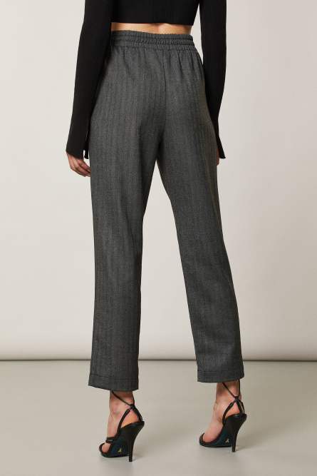 Viscose ankle pants, Black, Grey, Patrizia Pepe