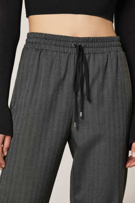 Viscose ankle pants, Black, Grey, Patrizia Pepe