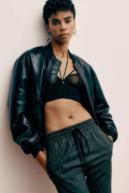 Wattierte Bomberjacke, Schwarz, Patrizia Pepe