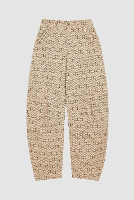 Monogram print cargo pants, Beige, Patrizia Pepe