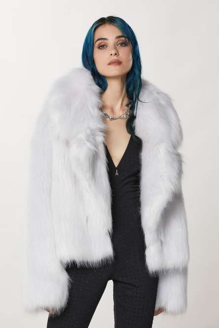Fluffy over jacket, White, Patrizia Pepe