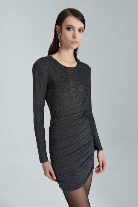 Lurex mini dress, Black, Patrizia Pepe