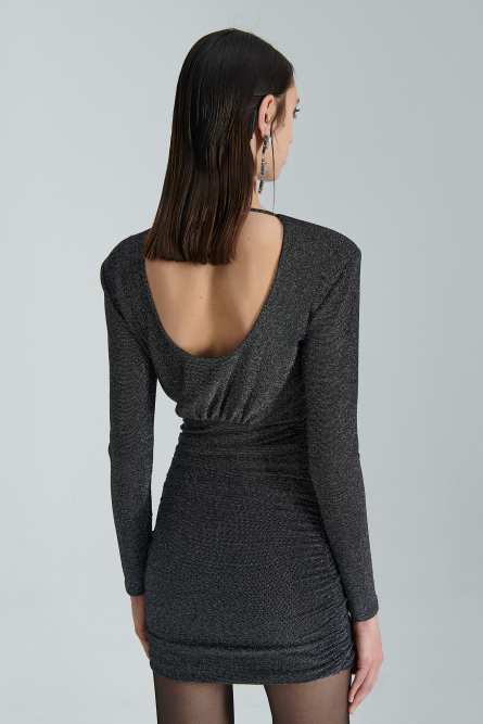 Lurex mini dress, Black, Patrizia Pepe