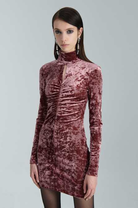 Essential Samtkleid, Violett, Patrizia Pepe