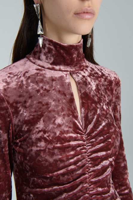 Essential Samtkleid, Violett, Patrizia Pepe