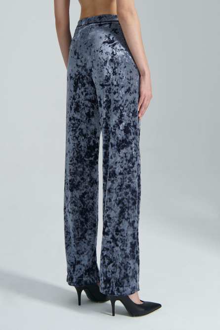 Pantaloni fluidi in velluto, Blu, Patrizia Pepe