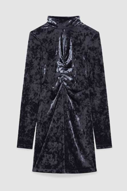 Essential Samtkleid, Blau, Patrizia Pepe