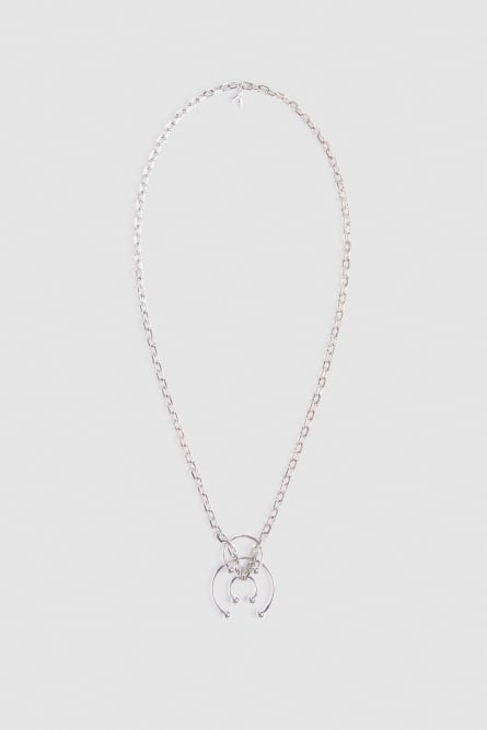 Lange Kette mit Piercings, Silber, Patrizia Pepe
