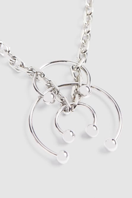 Lange Kette mit Piercings, Silber, Patrizia Pepe