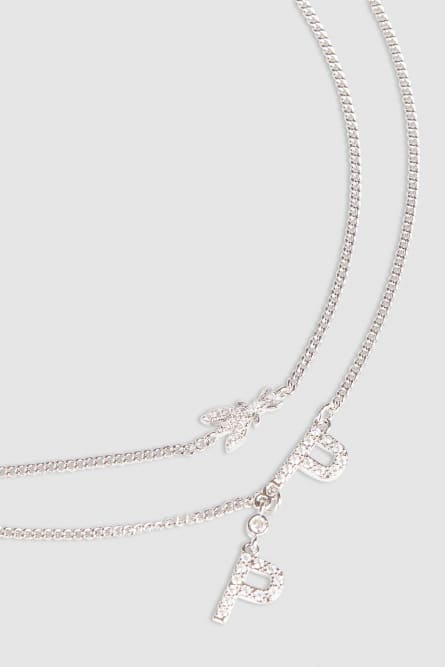 Double chain brass necklace, Silver, Patrizia Pepe