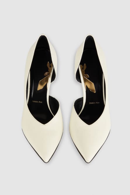 Smooth leather pumps, White, Patrizia Pepe