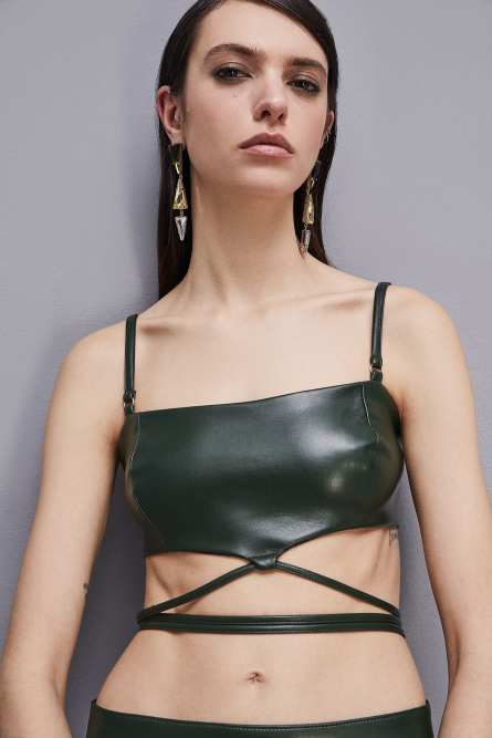 Bandeau-BH mit Trägern, Grün, Patrizia Pepe
