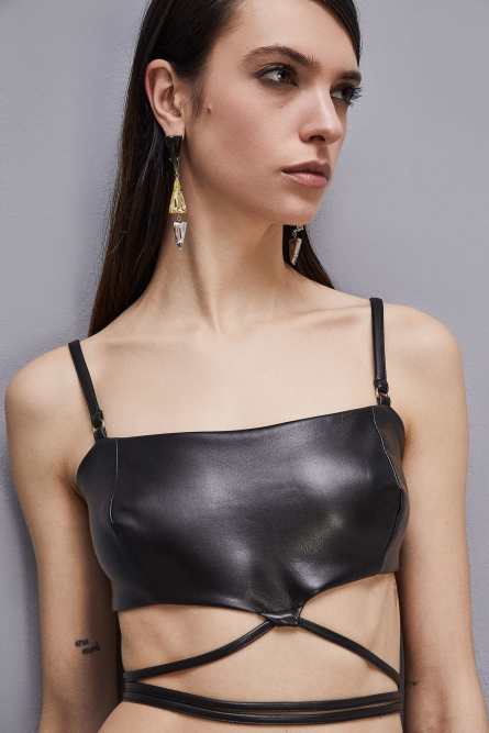 Bandeau-BH mit Trägern, Schwarz, Patrizia Pepe