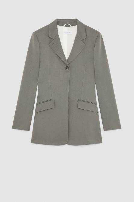 Feminine Ein-Knopf-Jacke, Grau, Patrizia Pepe