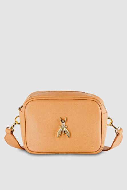 Fly Camera leather shoulder bag, Beige, Patrizia Pepe