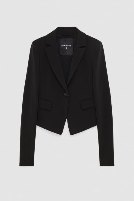 Jacke mit einem Knopf Essential, Schwarz, Patrizia Pepe
