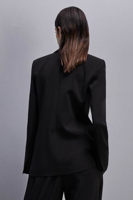 Essential double-breasted jacket, Black, Patrizia Pepe