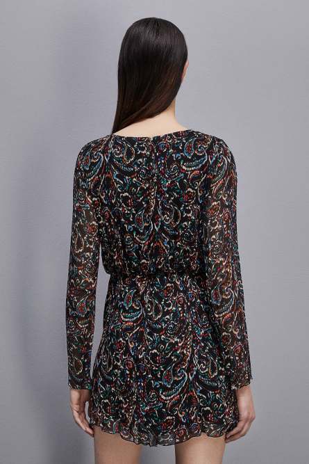 Mini patterned dress, Black, Patrizia Pepe