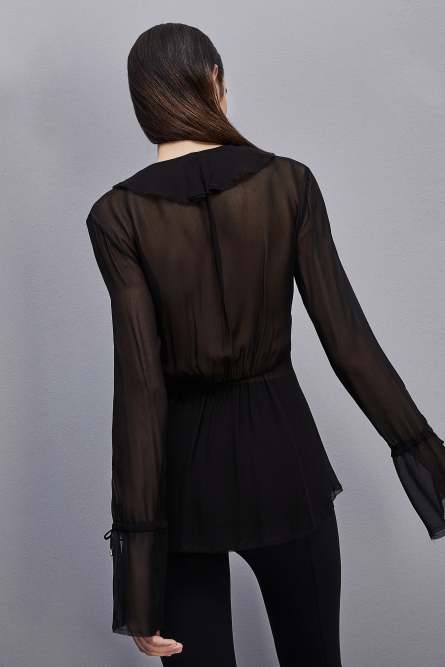 Chemisier en mousseline, Noir, Patrizia Pepe