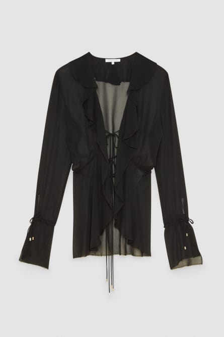 Chemisier en mousseline, Noir, Patrizia Pepe