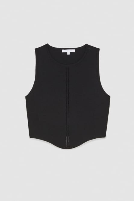 Crop top en polyviscose, Noir, Patrizia Pepe