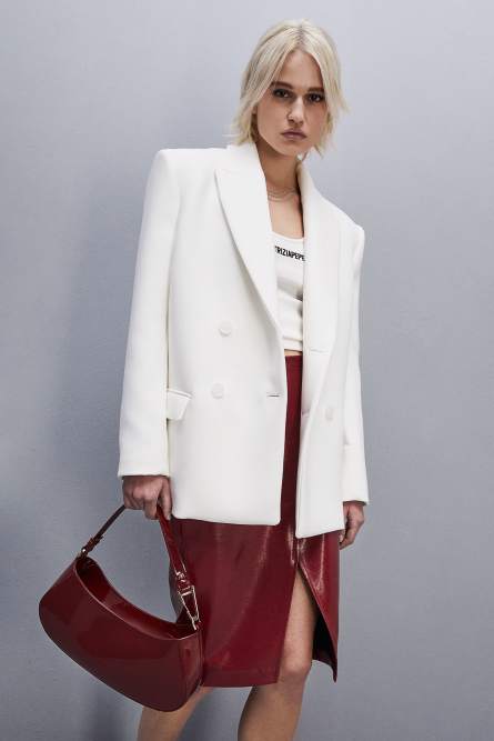 Double-breasted over peacoat, White, Patrizia Pepe