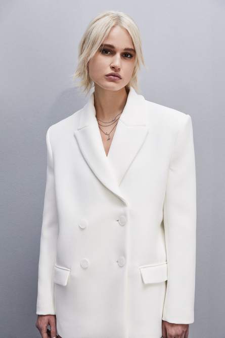 Double-breasted over peacoat, White, Patrizia Pepe