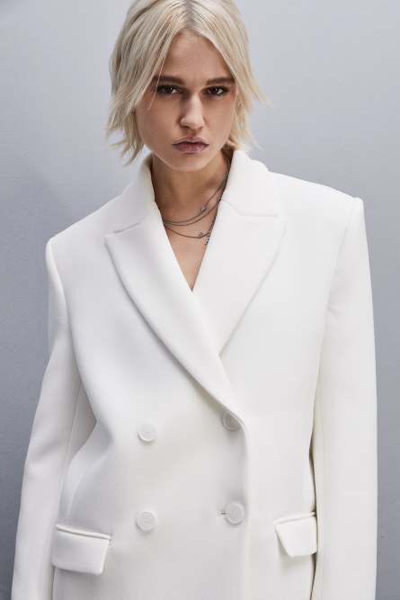 Double-breasted over peacoat, White, Patrizia Pepe